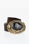 Dsquared2 Leather Vulcano Belt With Maxi Stone 40mm