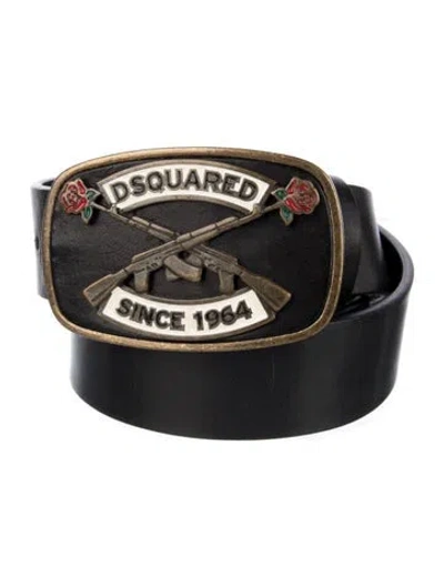 Pre-owned Dsquared2 Leather Waist Belt In Black