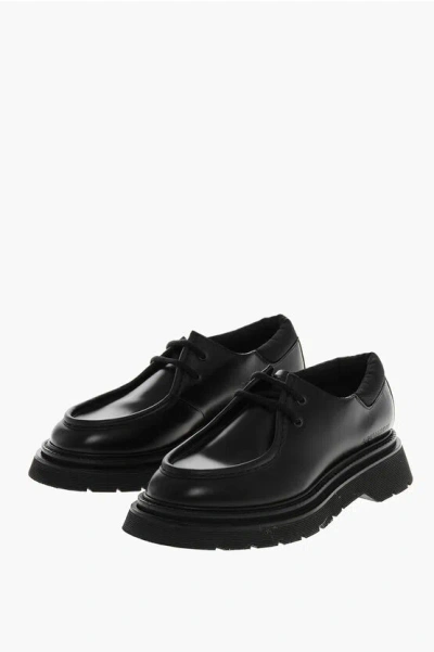 Dsquared2 Leather Wallabee Derby Shoes In Black