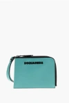Dsquared2 Leather Wallet With Neck Strap In Blue