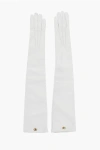 Dsquared2 Leather Warm Gloves With Golden Effect Monogram