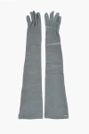 Dsquared2 Leather Warm Gloves With Logo Tag Grösse 7
