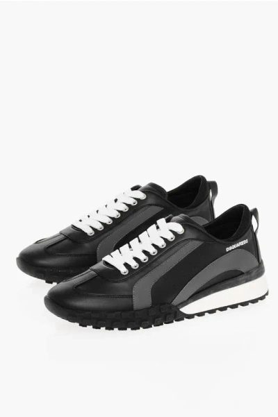 Dsquared2 Legend Leather Sneakers With Contrasting Details Grösse 41 In Black