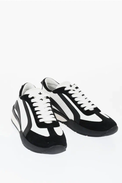 Dsquared2 Legend Two-tone Calf And Suede Sneakers Grösse 44 In Black