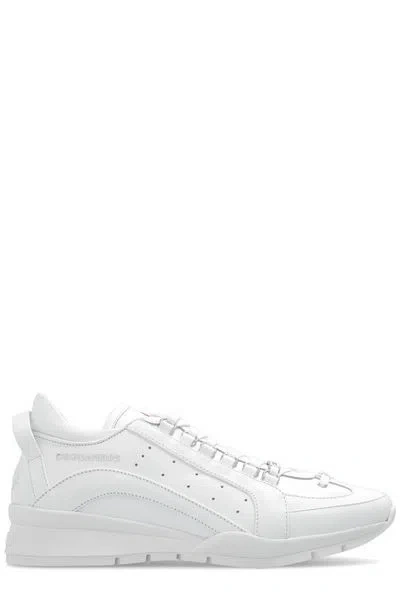 Dsquared2 Legendary Calf Leather Sneakers For Men In Ss24 White