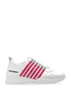 Dsquared2 Stripe-detailing Leather Sneakers In Bianco