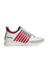 Dsquared2 Legendary Striped Leather Sneakers In White