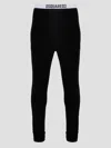 Dsquared2 Logo-waistband Sleep Leggings In Black