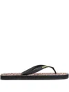 Dsquared2 Leopard Print Flip Flops In Black
