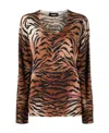 Dsquared2 Leopard-print Knitted Jumper In Brown
