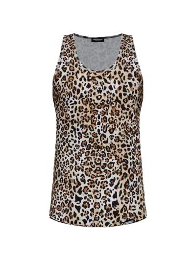 Dsquared2 Leopard Print Vest In Multi