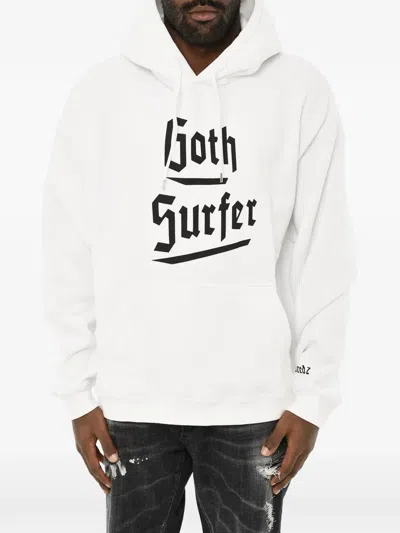 Dsquared2 Lettering-print Hoodie In White