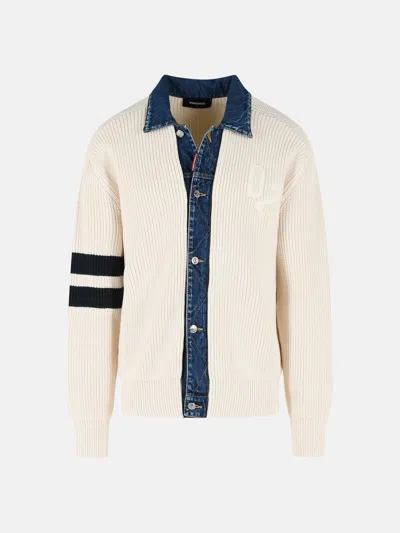 Dsquared2 Light Beige Cotton Blend Sweater In Pink