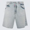 DSQUARED2 DSQUARED2 LIGHT BLUE COTTON DENIM SHORTS