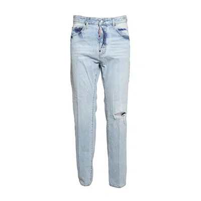 Dsquared2 Light Blue Cotton Palm Beach 642 Jeans In White