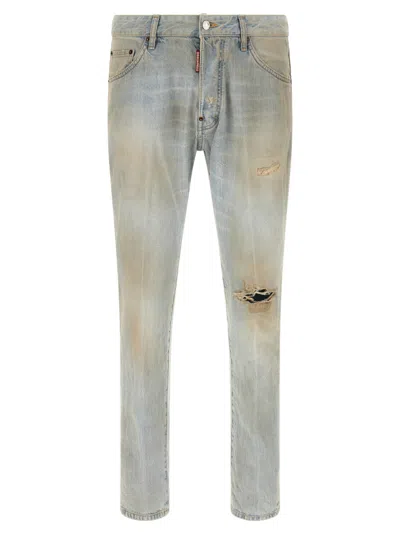 DSQUARED2 MEN LIGHT BLUE DENIM JEANS, 34 LUXURY JEANS FOR MEN DARVEYS