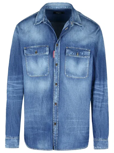 Dsquared2 Light Blue Denim Shirt Men
