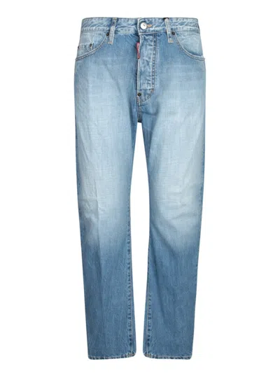 Dsquared2 Light Blue Denim Trousers With Classic Five-pocket Design In Multicolor