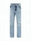 Dsquared2 Light Blue Distressed Denim Pants In Blue