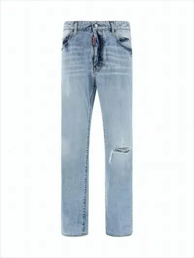 Dsquared2 Light Blue Distressed Denim Pants