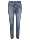 Dsquared2 Light Blue Five-pocket Jeans With Distressing In Blue