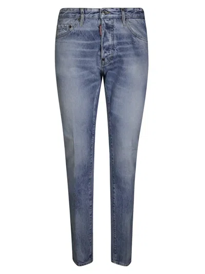Dsquared2 Light Blue Five-pocket Jeans With Distressing
