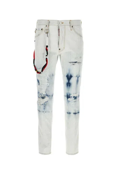 Dsquared2 Light Blue Mid Rise Jeans In Neutral