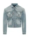 Dsquared2 Light Blue Solid Shirt Collar Jacket In Light Blue