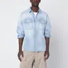 Dsquared2 Light Blue Washed Denim Shirt Men In Blue