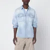 Dsquared2 Light Blue Washed Denim Shirt Men In Blue