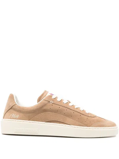 Dsquared2 Light Brown Lace Up Sneakers In Nude