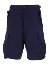 Dsquared2 Men Blue Shorts With Wide Leg And Four Flap Pockets With Buttons In Cotton Stretch Man In Blue
