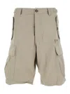 Dsquared2 Men Grey Shorts With Wide Leg And Four Flap Pockets With Buttons In Cotton Stretch Man In Gray