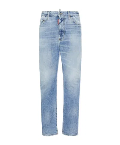 Dsquared2 Light Diagonale Wash London Bro Jeans In Blue