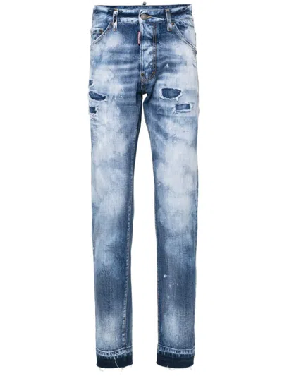 Dsquared2 Light Everglades Patch-detail Jeans In 蓝色