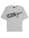 Dsquared2 Cotton Oversize T Shirt Short Sleeves Crew Neck In Gray
