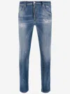 Dsquared2 Light Heritage Stretch Cotton Blend Jeans In Blue