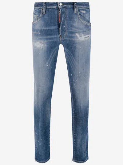 Dsquared2 Light Heritage Stretch Cotton Blend Jeans In Blue