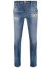 Dsquared2 Light Heritage Stretch Cotton Blend Jeans In Blue