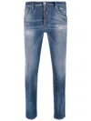 Dsquared2 Light Heritage Stretch Cotton Blend Jeans In Blue