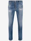 Dsquared2 Dsquared Men Slim Jeans With A Lived-in Effect In Blue