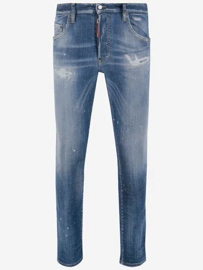 DSQUARED2 LIGHT HERITAGE STRETCH COTTON BLEND JEANS