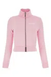 Dsquared2 Brushed Cotton Cropped Zipped Sweatshirt In Light Pink