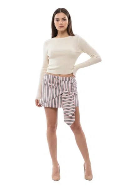 Dsquared2 Light Pink Stripes Above Knee Skirt