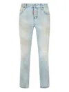Dsquared2 Light Wash Distressed Trousers In Blue
