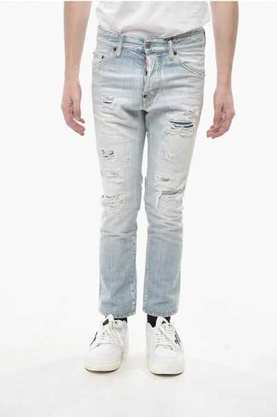 Dsquared2 Jeans In Heller Waschung Military Haven 16cm Grösse 42 In Blue