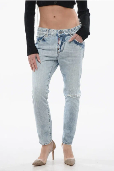 Dsquared2 Light Washed Cool Girl Fit Denims 15cm In Blue