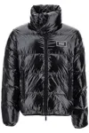 Dsquared2 Black Down Jacket With Logo Patch On The Front