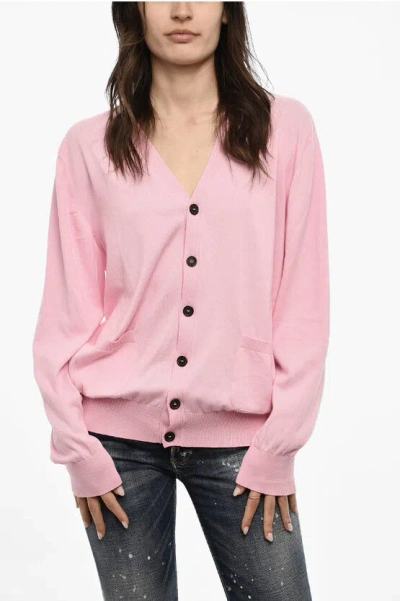 Dsquared2 Lightweight Cotton Cardigan With Double Breast Pockets