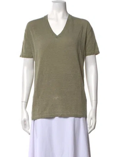 Pre-owned Dsquared2 Linen V-neck T-shirt In Green